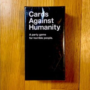 Cards against humanity card game.